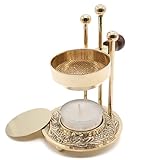 SonKo Weihrauchbrenner Räucherstövchen mit Sieb zum Räuchern und Meditation - spirituelle Geschenke zum Räuchern von Harz, weißer Salbei, Weihrauch oder Boswellia. Einstellbare Räucherpfanne