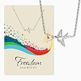 Engelsrufer Grußkarte Freedom mit Halskette Edelstahl Bicolor – Freiheit verschenken – Symbolisches Geschenk mit Kette & Karte