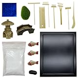 Woohome Zen Garden, Kit de décoration Jardin Japonais Sable Zen Miniature, Mini Jardin Zen Decoration de Méditation Avec Râteau Pour Détente et Méditation à Domicile