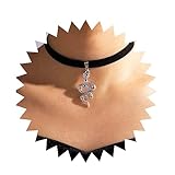 Yheakne Punk Schlange Samt Halsband Silber Schlange Anhänger Halskette Kette Kurze Schwarze Samt Halskette Stretch Band Halskette Gothic Schlangenhalskette Schmuck für Frauen und Mädchen