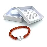 Handgefertigtes Karneol Edelstein Armband mit Schutzengel in Geschenkbox | Glück Liebe Energie Familie