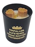Duftkerze mit 3D Krone und goldenen Spruch, im edlen Desigerglas, aus reinem hochwertigen Sojawachs, ideal als Woh-/Esszimmerdeko und für deinen Herzensmensch