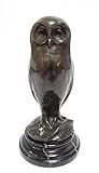 Decoratie Bronzefigur Skulptur Motiv: Eule auf Marmorsockel Bronze Höhe 26 cm 2,2 kg