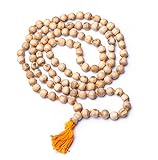 Wonder Care Tulsi Mala Halskette Heiliges Basilikum Holz Perlen Mala für Meditation Gebet Tulsi Japa Segen & Energie Hindu Tibetan Buddhist Subha Rosenkranz Mala Kette 108 Perlen