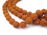 Rudraksha Japa Mala Rudraksh Rosenkranz 108 + 1 Gebetskette 8 mm