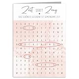 DEL MÀ Unique & Personal Zeit statt Zeug Gutschein zum selber ausfüllen personalisierte Geburtstagskarte Rätsel Geburtstag Geschenkkarte 10,5 x 14,8 cm