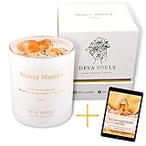 Aromatherapie Duftkerze im Glas mit Spruch I Kristall Kerze Citrin I Sojawachs Ritual Kerze I Für Yoga, Meditation und Journaling I blumig frischer rosé Duft I 44 Std.