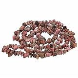 Lebensquelle Plus Splitterkette | Endlos ohne Verschluss | 80-90 cm lang | Edelstein Splitter Kette (Rhodonit)