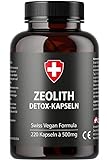 Zeolith-Kapseln von Active Swiss | 220 Kapseln aus Zeolith mit 95% Klinoptilolith | Premium Qualität
