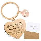 BETESSIN Beste Freundin Geschenke - inkl. Freundinnen Schlüsselanhänger, Lieblingsmensch Karte mit Umschlag - Freundschaft Geschenke für Freundinnen zum Geburtstag, Abschied uvm.