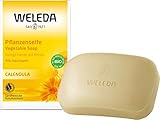 WELEDA Bio Calendula Handseife / Körperseife - natürliche Naturkosmetik Pflanzenseife / Naturseife mit Kokosöl & Olivenöl zur Reinigung sensibler Haut - vegan, nachhaltig & aromatischer Duft (1x100g)