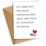 FRECHE Valentinstag Karte Für Ihn | Kleines Geschenk zum Jahrestag | Lustige unhöfliche Geburtstags oder Valentinskarte für Ehemann Freund Verlobten Mann Partner Verliebte Lebenspartner