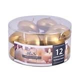 DONAU HOME Set Schwimmkerzen/Gold / 12 Stück / 2,8 x Ø 4,8 cm / 4 Stunden Brenndauer/Schwimmkerze Wachs Sans parfum/Schwimmende Warme Teelichter Kerzen/für Abendessen, Hochzeit, Pool