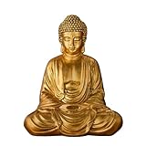 Buddha Meditation Statue Gold - Zen und Feng Shui Deko Statue - Bringt eine beruhigende und entspannende Atmosphäre in Ihr Zuhause - Glücksbringer Statue Gold Farbe - Höhe: 20cm - Zen'Light