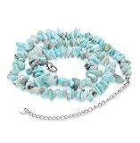 Lebensquelle Plus Larimar Splitterkette | 45 cm lang | Hochwertige Edelstein Kette mit Verschluss