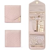 SXCCNW Schmuckroll Organizer Tasche, Reise Schmuckaufbewahrung, Schmuck Organizer Tasche, Faltbare Reise Schmuck Organizer für Ringe Ohrringe Halsketten Uhren Armbänder