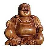 Wogeka Super schöner lachender 30 cm Buddha Happy Holz Handarbeit Budda FENG Shui Bali Buda BH30