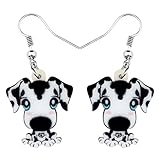 WEVENI Acryl Dalmatiner Hund Ohrringe Dangle Drop Welpe Haustier Schmuck Für Frauen Mädchen Geschenke (Schnee)