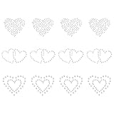 FINGERINSPIRE 12 Stück Bling Heart Hotfix Strasssteine Glitzer Herz Aufbügeln 3 Stile Herz Strass Aufbügeln Transfers für DIY Jeans Jacke Handtasche Valentinstag Dekoration