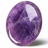 GUJOXILA Amethyst Kristalle Steine Heilsteine Edelsteine Sorgensteine Daumen Heilkristalle Poliert Kristall Stein Oval Palmstein Spirituelle Meditation Stress Abbauen Meditation