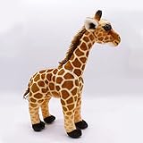 Tikwisdom Braune Giraffenpuppe, große Plüschtier-Giraffe, geeignet für Dschungelthemen, Dekorationen, Umarmungen, Geschenke für Jungen und Mädchen, 35cm hoch