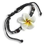 Island Piercings Frangipani Blüten Armband Shamballa längenverstellbar B158