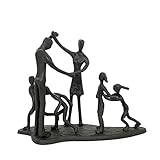 DreamsEden Familie von 6 Figuren, Familie Skulptur Home Decor Akzent, Geschenke für Familien, Gusseisen Familie Statue für Jahrestag Geburtstag Weihnachten