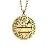 GZHENGZG Amulett für Reichtum und Glücksanhänger, Schutzkette, Salomos geheimes Siegel Schmuck, Talisman