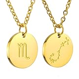 AFSTALR Sternzeichen Kette Skorpion Gold für Damen Horoskop Kette Mutter Tochter Freunde Geburtstagsgeschenk