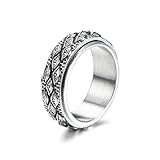 GTHIC Edelstahl Auge der Vorsehung Spinner Ring für Männer Frauen Silber Gothic Ring Alle Sehen Rotierende Band Vintage Evil Eye Fidget Ringe Für Angst Schmuck Ringe Größe 12