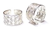 Silberschmuck - BG Bandring offen,Ring Blume des Lebens Gr. 58-18.5 größenvariabel,Sterlingsilber,Unisex