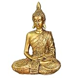 Zen'Light - Buddha-Kopf-Figur Sanci - Dekoration für Zen, Meditation und Feng-Shui - Geschenk für entspannende und spirituelle Atmosphäre - Buddha-Statue - Höhe: 18 cm - Farbe: Gold
