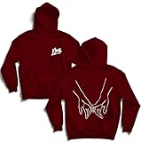 Partner Pullover Dreamline Pärchen Hoodie King Queen Pullover Partnerlook Couples Pulli für Paar Mr Mrs (L, King - Weinrot)