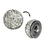 Glitzerkugel weiß für Shamballa Armband, Zirkonia-Kappe für original SterlinX Hämatit Shambhala Armbänder SHB00W