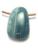 Trommelstein gebohrt Aragonit-Calcit blau 2,5-3 cm
