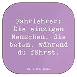 Mr. & Mrs. Panda Getränkeuntersetzer Spruch Fahrlehrer Engel - Geschenk, Fahrschüler, Fahrschule, gläseruntersetzer, Beruf, Untersetzer Glas, Tassen, für Gläser, Berufsalltag, Geschenke mit Herz