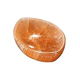 NKlaus Selenit Schale Orange 10,5x7x3 cm – Handgefertigte, polierte Energieschale zur Reinigung & Aufladung von Schmuck & Edelsteinen, ideal für Dekoration & Meditation