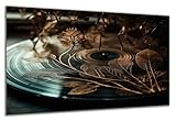 DARO Design - Wand-Bild auf 6mm HDF 30x20 cm Musik LP Schallplatte Abstrakt - Wand-Deko Bilder Geschenk