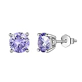 Aurora Tears June Birthstone Ohrstecker 925 Sterling Silber Blau Alexandrit Birthstone Ohrring Birth Stone Schmuck für Frauen und Männer DE0214D