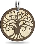 Lebensbaum Anhänger - Lebensbaum Schlüsselanhänger handgemacht aus Holz, Glücksbringer, Natur Geschenk, Lebensbaum Geschenk für Freunde, Glücksbaum, Symbol Anhänger, Baum des Lebens