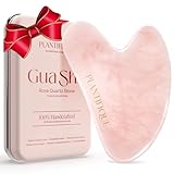 Plantifique Gua Sha Stein - Natürlicher Rosenquarz Massageroller - Guasha aus Rosenquartz - Gesichtsmassage Für Augenschwellungen Hautstraffung von Gesicht - Gua Sha Stein Original - Face Massager