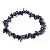 WJRQD Hochwertiges Armband aus blauem Turmalin | Naturstein mit Stein-Chakra aus Bergkristall | Edelsteine und Heilsteine | Mineralien für Damen und Herren.