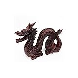 lachineuse – Große Feng-Shui-Drachenfigur – Statuette 14 x 19 cm – Symbol für Macht, Stärke und Langlebigkeit – Chinesische asiatische Dekoration – für Büro, Zuhause – Farbe: Rot