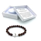 AB Viking Crafts Handgefertigtes Mahagoni Obsidian Edelstein Armband mit Schutzengel in Geschenkbox | Glück Liebe Energie Familie