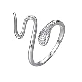 SILVERCUTE Damen Schlange Ring Offene Ringe Fingerring 925 Sterling Silber Tierschmuck Stressabbau Angst Ring Accessoire für Frauen Mädchen Oktoberfest