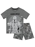 Star Wars Schlafanzug | Mandalorian Schlafanzug | Kurzer Pyjama Jungen | Grau 146