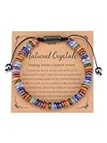 GEHECRST 7 Chakra Armband Edelstein Armbänder Natürliche Chakra Steine Yoga Armband Healing Reiki Energietherapie Glückbringen Edelstein für Damen Herren (Stil 6)