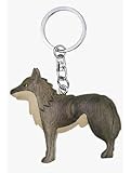 Wolf Schlüsselanhänger aus Holz
