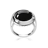 Materia Ring Silber 925 Damen Onyx Edelstein - Silberring mit Stein SR-153-59