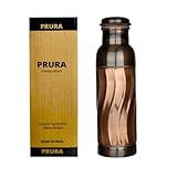 PRURA Wasserflasche aus Kupfer, Federdruck, auslaufsicher, ayurvedisches Trinkgefäß